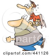 Cartoon Bouncer Throwing A Man