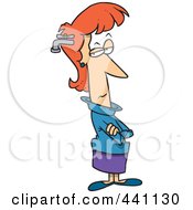 Royalty Free RF Clip Art Illustration Of A Cartoon Woman With A Brain Drain by toonaday