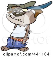 Royalty Free RF Clip Art Illustration Of A Cartoon Boxer Dog Wearing A Hat