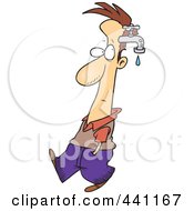 Royalty Free RF Clip Art Illustration Of A Cartoon Man With A Brain Drain by toonaday