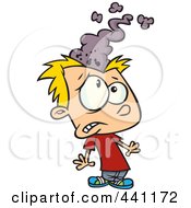 Royalty Free RF Clip Art Illustration Of A Cartoon Boy With A Blasting Brain by toonaday