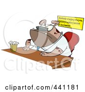 Poster, Art Print Of Cartoon Boss Dog Sitting At His Desk