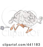 Royalty Free RF Clip Art Illustration Of A Cartoon Running Brain by toonaday