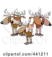 Royalty Free RF Clip Art Illustration Of A Cartoon Group Of Bucks by toonaday