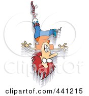 Royalty Free RF Clip Art Illustration Of A Cartoon Female Bungee Jumper