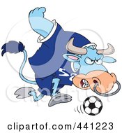 Poster, Art Print Of Cartoon Soccer Bull