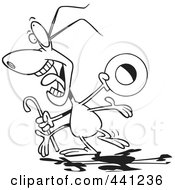 Royalty Free RF Clip Art Illustration Of A Cartoon Black And White Outline Design Of An Entertainer Bug