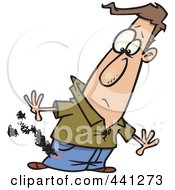 Poster, Art Print Of Cartoon Man With Burning Pants