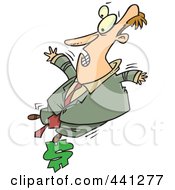 Royalty Free RF Clip Art Illustration Of A Cartoon Businessman Balancing His Budget