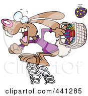 Cartoon Springy Easter Bunny