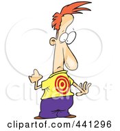 Royalty Free RF Clip Art Illustration Of A Cartoon Bullied Man With A Target On His Back by toonaday