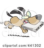 Poster, Art Print Of Cartoon Dog Stealing A Laptop