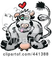 Royalty Free RF Clip Art Illustration Of A Cow With Unbridled Passion by Zooco