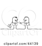 Clipart Illustration Of Two Stick Businessmen Shaking Hands by NL shop #COLLC44139-0109