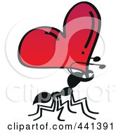 Poster, Art Print Of Romantic Ant Carrying A Heart