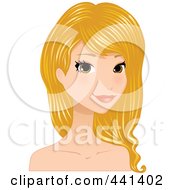 Royalty Free RF Clip Art Illustration Of A Beautiful Young Woman With Long Blond Hair 1