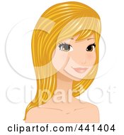 Royalty Free RF Clip Art Illustration Of A Beautiful Young Woman With Long Blond Hair 2