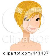 Poster, Art Print Of Beautiful Young Woman With Short Blond Hair - 2