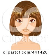 Royalty Free RF Clip Art Illustration Of A Pretty Young Woman With Short Highlighted Brunette Hair 2