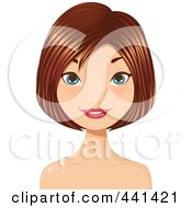 Royalty Free RF Clip Art Illustration Of A Pretty Young Woman With Short Highlighted Red Hair 1 by Melisende Vector