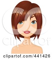 Royalty Free RF Clip Art Illustration Of A Pretty Young Woman With Short Highlighted Red Hair 3
