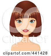 Royalty Free RF Clip Art Illustration Of A Pretty Young Woman With Short Highlighted Red Hair 2