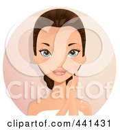 Royalty Free RF Clip Art Illustration Of A Woman Touching Her Face After A Spa Facial