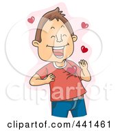 Royalty Free RF Clip Art Illustration Of A Man In Love Over Pink