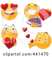Poster, Art Print Of Valentine Smiley Emoticon With Heart Eyes