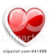 Royalty Free RF Clip Art Illustration Of A Shiny Red Heart With A White Border And Shading