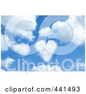 Royalty Free RF Clip Art Illustration Of A Puffy Heart Cloud In A Blue Cloudy Sky