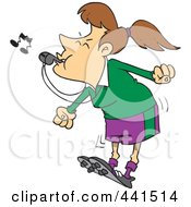 Royalty Free RF Clip Art Illustration Of A Cartoon Female Referee Blowing A Whistle by toonaday