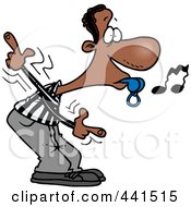 Royalty Free RF Clip Art Illustration Of A Cartoon Whistling Referee by toonaday