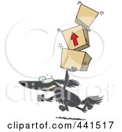 Royalty Free RF Clip Art Illustration Of A Cartoon Retriever Dog Carrying Packages by toonaday