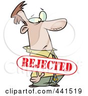 Royalty Free RF Clip Art Illustration Of A Cartoon Rejected Businessman