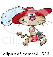 Poster, Art Print Of Cartoon Stylish Cat Wearing A Hat