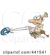 Poster, Art Print Of Cartoon Businessman Holding The Reins To Email