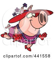 Cartoon Stylish Pig Wearing A Hat