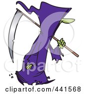 Poster, Art Print Of Cartoon Walking Grim Reaper