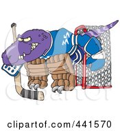 Cartoon Raptor Goalie