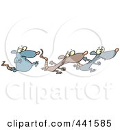 Poster, Art Print Of Cartoon Rats Racing