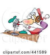 Poster, Art Print Of Cartoon Santa Talking On The Radio