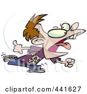 Royalty Free RF Clip Art Illustration Of A Cartoon Rebel Boy Running by toonaday