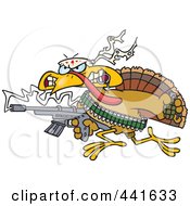 Poster, Art Print Of Cartoon Rambo Thanksgiving Turkey Bird