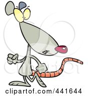 Royalty Free RF Clip Art Illustration Of A Cartoon Rat Looking Back by toonaday