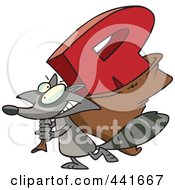 Poster, Art Print Of Cartoon Raccoon Carrying A Letter R