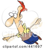Royalty Free RF Clip Art Illustration Of A Cartoon Lofty Businessman Trying To Fly
