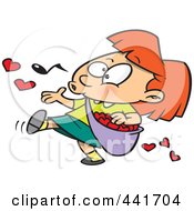 Royalty Free RF Clip Art Illustration Of A Cartoon Girl Spreading Love