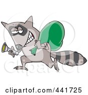 Royalty Free RF Clip Art Illustration Of A Cartoon Raccoon Thief by toonaday