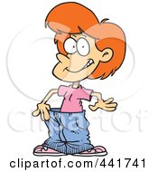 Cartoon Woman Displaying Her Loose Pants